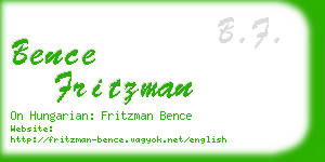 bence fritzman business card